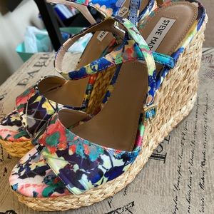 Steve Madden Floral Multi Wedges